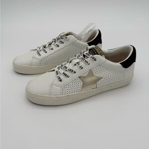 Vintage Havana White and Gold Star Sneakers